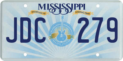 MS license plate JDC279