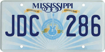 MS license plate JDC286