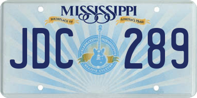 MS license plate JDC289