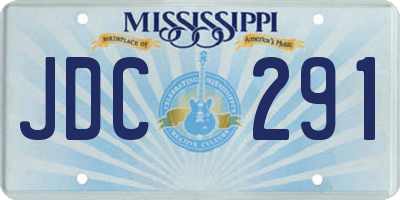 MS license plate JDC291