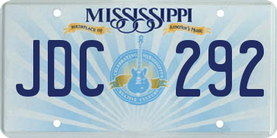 MS license plate JDC292