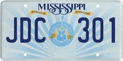 MS license plate JDC301