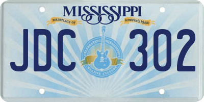 MS license plate JDC302