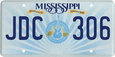 MS license plate JDC306