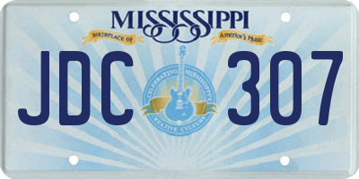 MS license plate JDC307