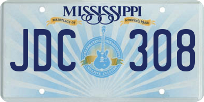 MS license plate JDC308