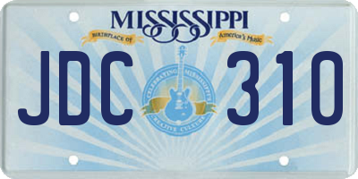 MS license plate JDC310
