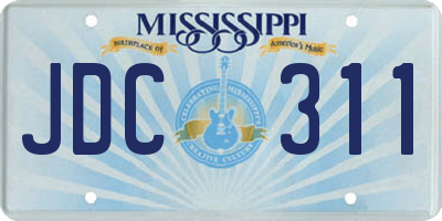 MS license plate JDC311
