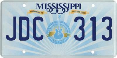 MS license plate JDC313