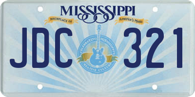 MS license plate JDC321