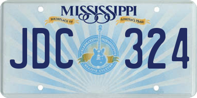 MS license plate JDC324