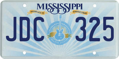 MS license plate JDC325