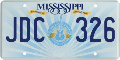 MS license plate JDC326