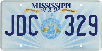 MS license plate JDC329