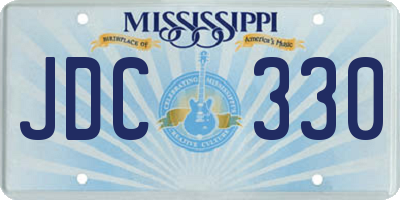 MS license plate JDC330