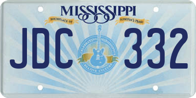 MS license plate JDC332