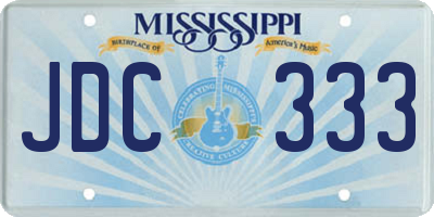 MS license plate JDC333
