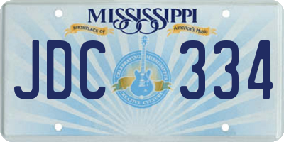 MS license plate JDC334