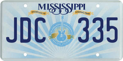 MS license plate JDC335