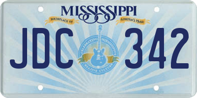 MS license plate JDC342