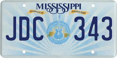 MS license plate JDC343