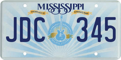 MS license plate JDC345