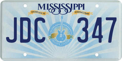 MS license plate JDC347