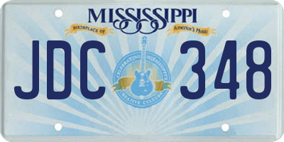 MS license plate JDC348