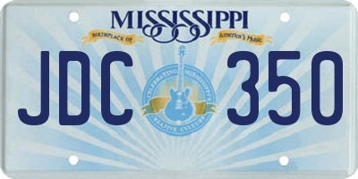 MS license plate JDC350