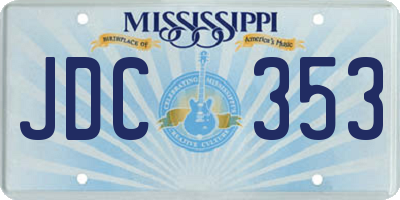 MS license plate JDC353