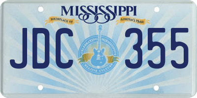 MS license plate JDC355