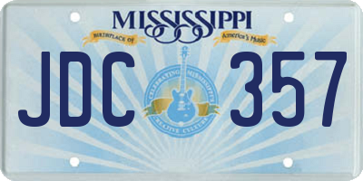 MS license plate JDC357