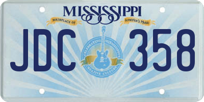 MS license plate JDC358
