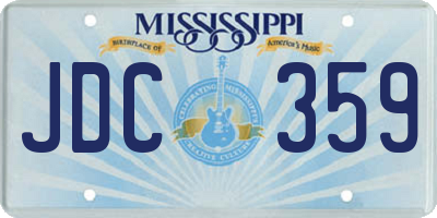 MS license plate JDC359