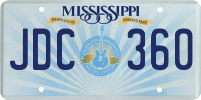 MS license plate JDC360