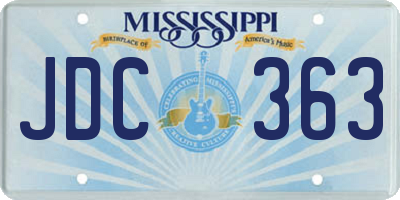 MS license plate JDC363