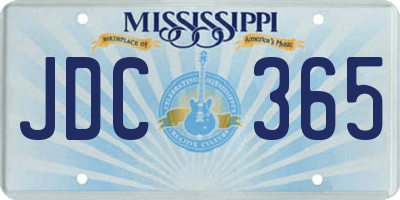MS license plate JDC365