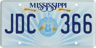 MS license plate JDC366