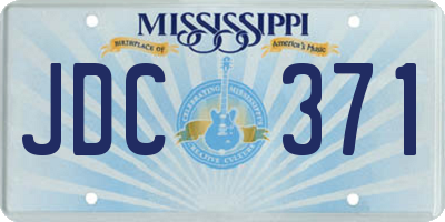 MS license plate JDC371