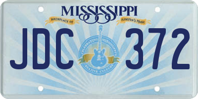 MS license plate JDC372