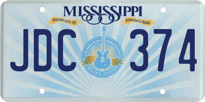 MS license plate JDC374