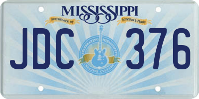 MS license plate JDC376