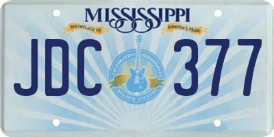 MS license plate JDC377