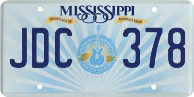 MS license plate JDC378