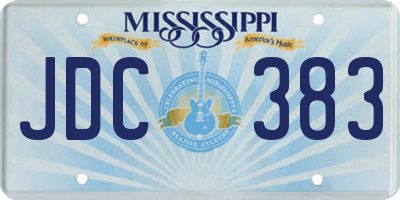 MS license plate JDC383