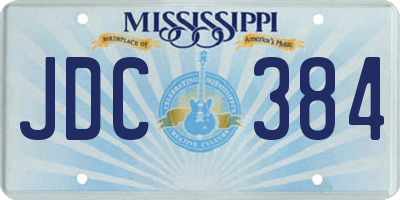 MS license plate JDC384