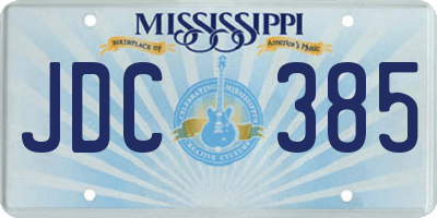 MS license plate JDC385