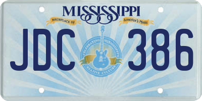 MS license plate JDC386