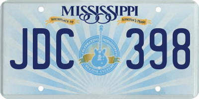 MS license plate JDC398