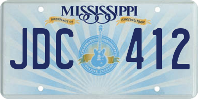 MS license plate JDC412